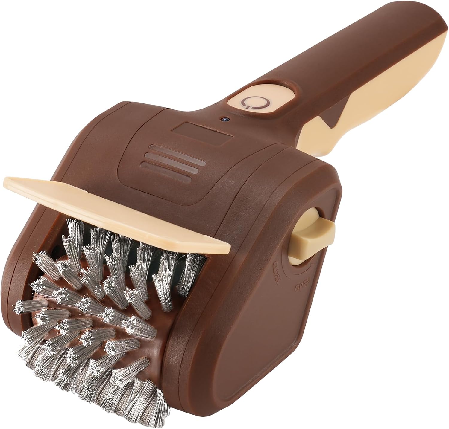 Grill Brush for Outdoor Grill, Cordless Electric BBQ Grill Cleaner with 700 RPM Stainless Steel Brush, Rechargeable Grill Cleaning Brush, Brown