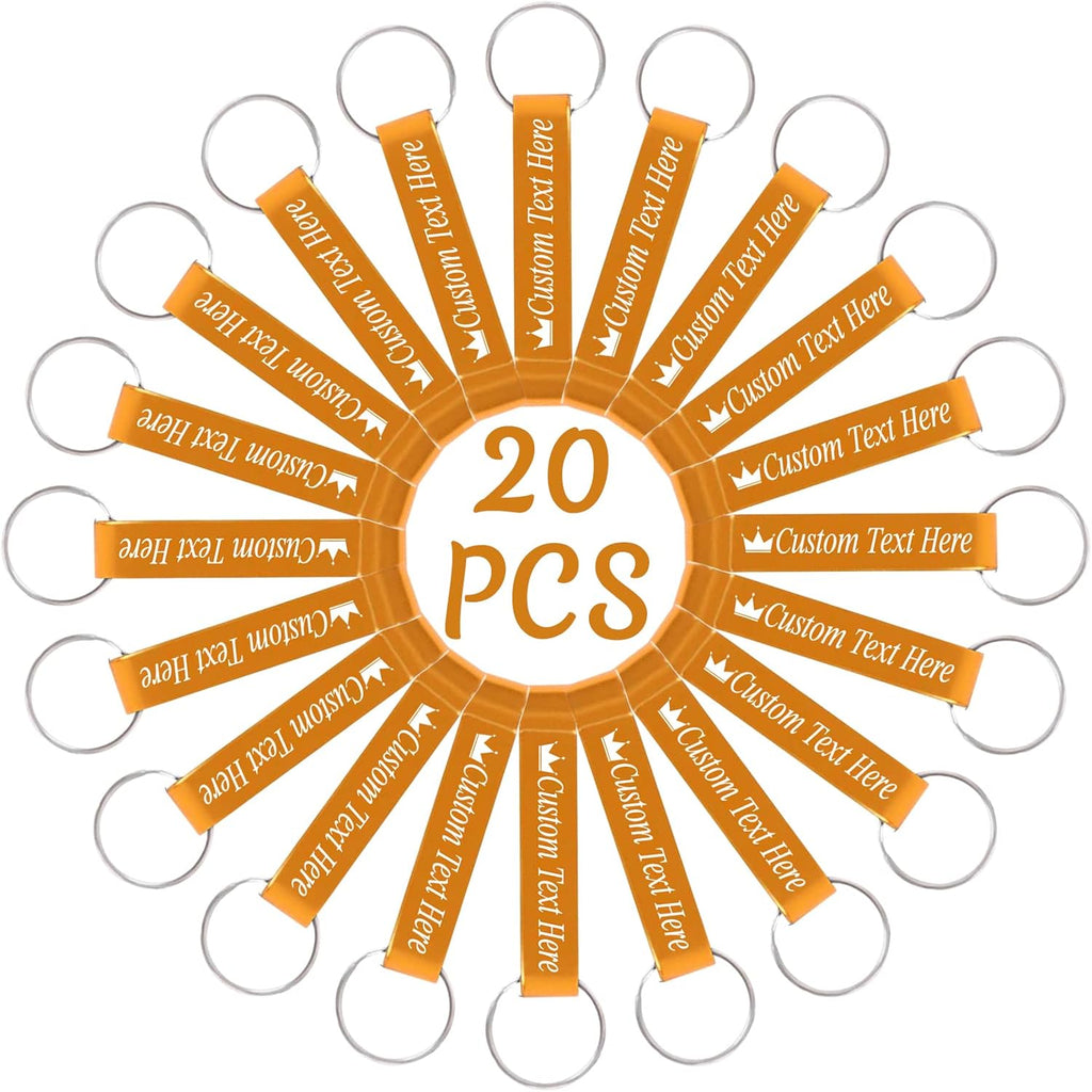 20PCS Personalized Bottle Opener Keychain Bulk Custom Beer Bottle Opener with Logo Text Engraved Wedding Bottle Opener Favors Customized Gifts for Guests Baby Shower Birthday Party-Gold