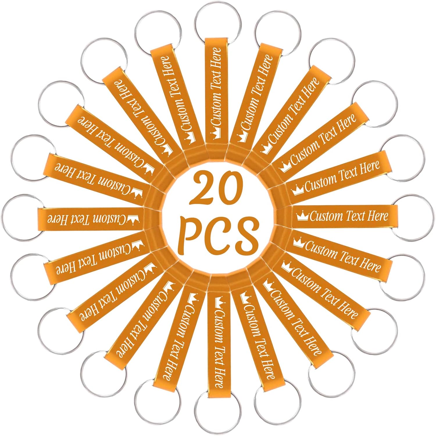 20PCS Personalized Bottle Opener Keychain Bulk Custom Beer Bottle Opener with Logo Text Engraved Wedding Bottle Opener Favors Customized Gifts for Guests Baby Shower Birthday Party-Gold