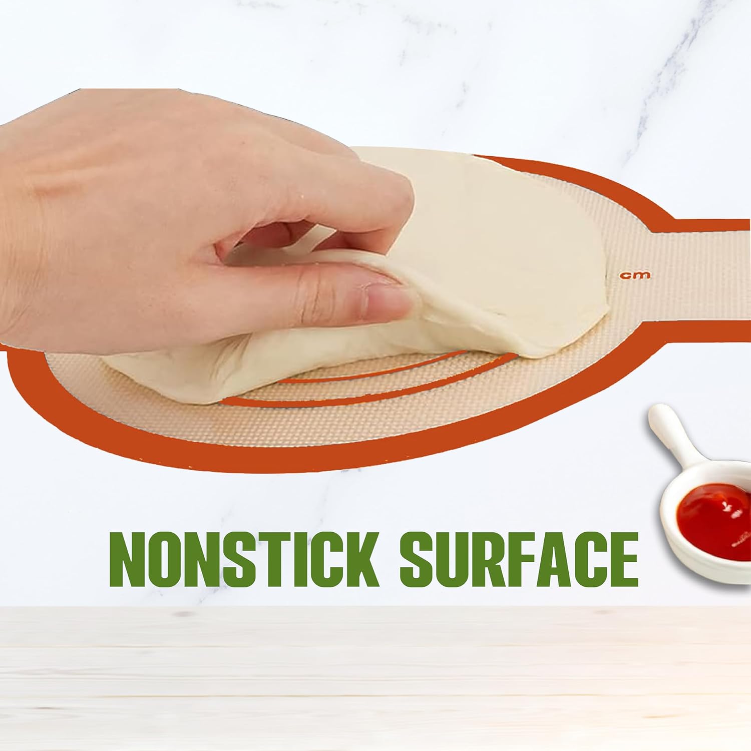 Silicone Bread Sling for Dutch Oven, 2 PCS Non-Stick & Reusable Bread Matt for Sourdough, Food Safe Silicone Slings for Bread Baking with Long Handles, Easy and Stable to Transfer Bread Mat-Orange