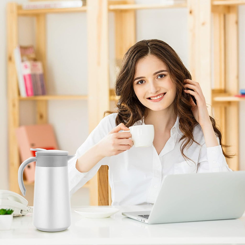 28oz Coffee Carafe Airpot Insulated Coffee Urn Stainless Steel Vacuum Thermal Pot Flask for Coffee, Hot Water, Tea, Hot Beverage - Keep 9 Hours Hot, 18 Hours Cold