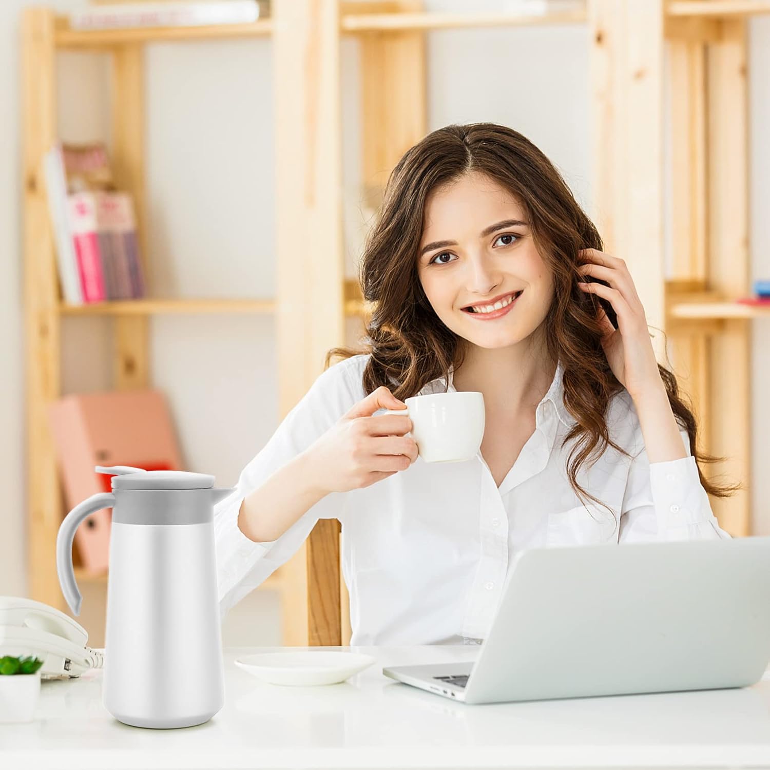 28oz Coffee Carafe Airpot Insulated Coffee Urn Stainless Steel Vacuum Thermal Pot Flask for Coffee, Hot Water, Tea, Hot Beverage - Keep 9 Hours Hot, 18 Hours Cold