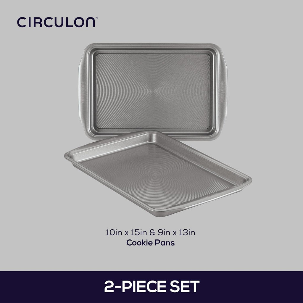 Circulon Nonstick Bakeware Set, Nonstick Cookie Sheet / Baking Sheet - 2 Piece, Gray