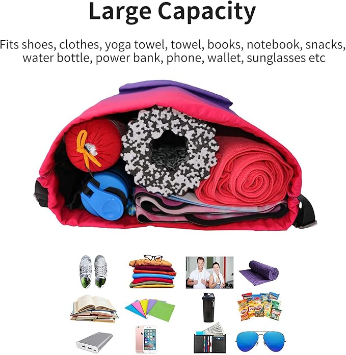 Waterproof Drawstring Bag, Gym Bag Sackpack Sports Beach Backpack for Men Women