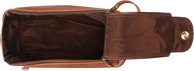 KomalC Premium Buffalo Leather Unisex Toiletry Bag Travel Dopp Kit