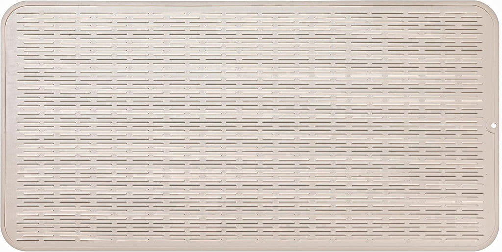 Silicone Dish Drying Mat for Multiple Usage,Easy clean,Eco-friendly,Heat-resistant Silicone Mat for Kitchen Counter or Sink,Refrigerator or Drawer Liner Tapioca 5XL 36inches x 18inches