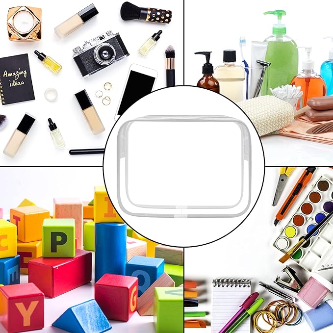 Lermende 2pcs Clear Toiletry Bag TSA Approved Travel Bag,Carry On for Travel,Airport Airline Accessories Compliant Bag,Quart Sized Makeup Cosmetic bag Women Men (Transparent Gray, 2 Pack)