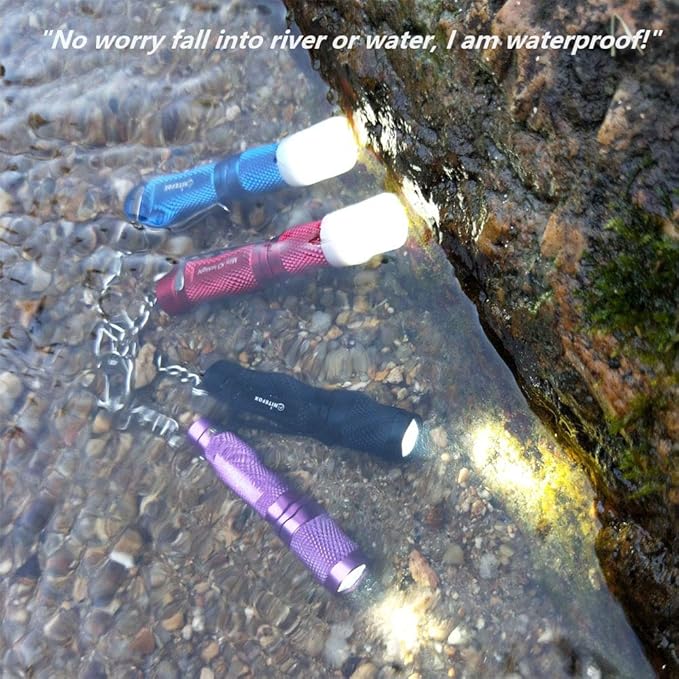 Mini Keychain Flashlight AAA Small Bright Pocket Light 150 Lumens 3 Modes Multipurpose Hatlight Camplight Tablelight for Everyday EDC Reading Walk Emergency Parents Kids Gift