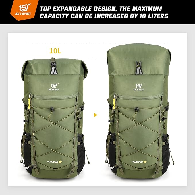 SKYSPER Hiking Backpack, 50L/60L Backpacking Backpack for Camping Travel, Lightweight Waterproof Outdoor Pack for Men Women