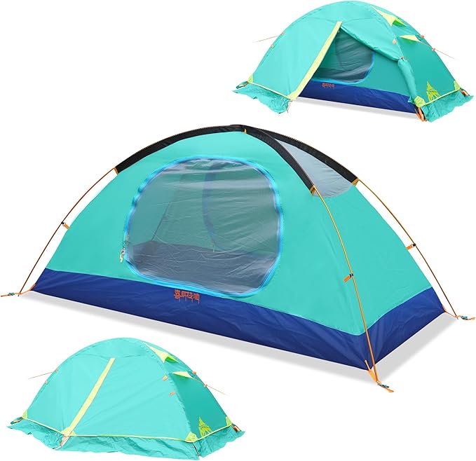 Himalaya 1/2 Person Camping Tent, 4 Season Tent Backpacking Winter Tent Waterproof Windproof Lightweight Portable PU5000 for Outdoor Camping Cold Weather Hiking Mountaineering