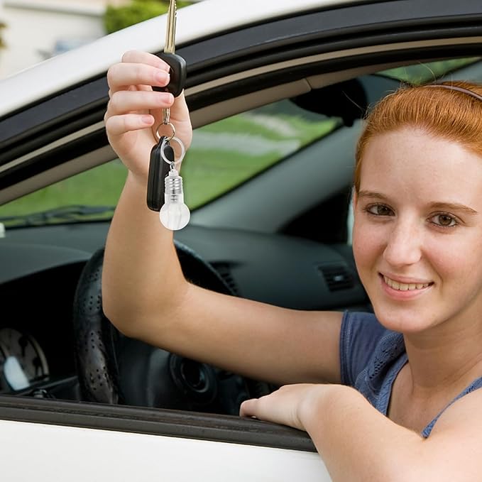 VANZACK ED Light Bulb Keychain, Mini Keychain Flashlight - Colorful Bulbs Light Up Glow in The Dark for Outdoor Camping Hiking Backpacks