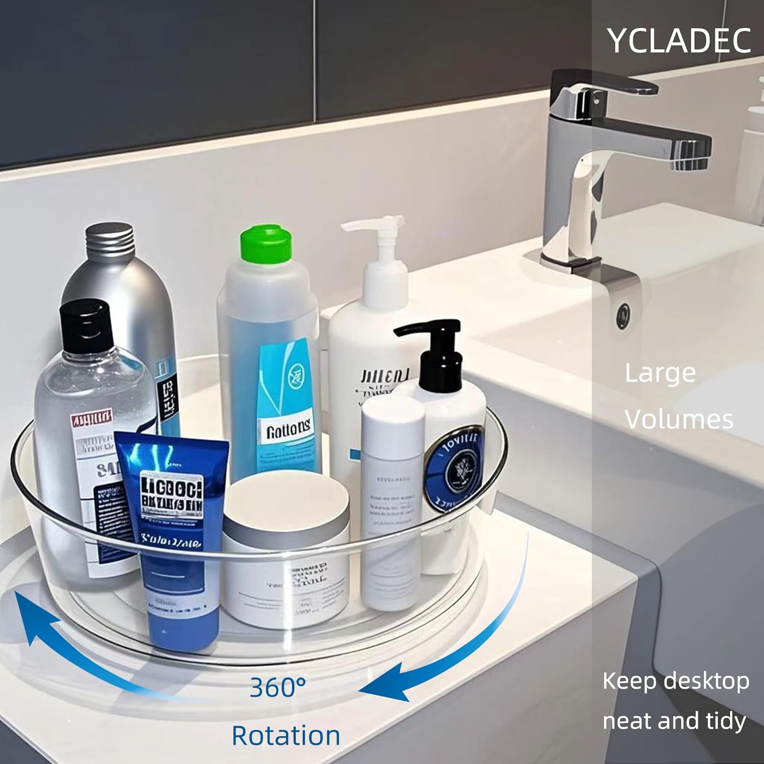 3 Pack Lazy Susan 11.5" Inch Turntable Organizer for Cabinet Pantry Organizers and Storage Organization Spinning Spice Rack Bins Rotating Condiment for Countertop Kitchen Sink