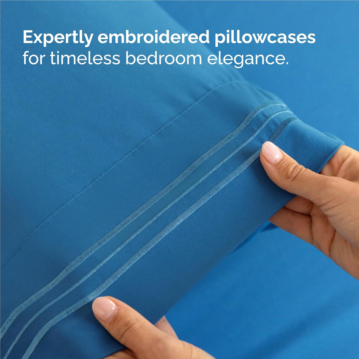 Full Size 4 Piece Sheet Set - Comfy Breathable & Cooling Bed Sheets Set - Hotel Luxury Bedding for Women, Men, Kids, Teens, Boys & Girls - Deep Pockets, Soft and Wrinkle Free - Oeko-Tex - Denim Blue