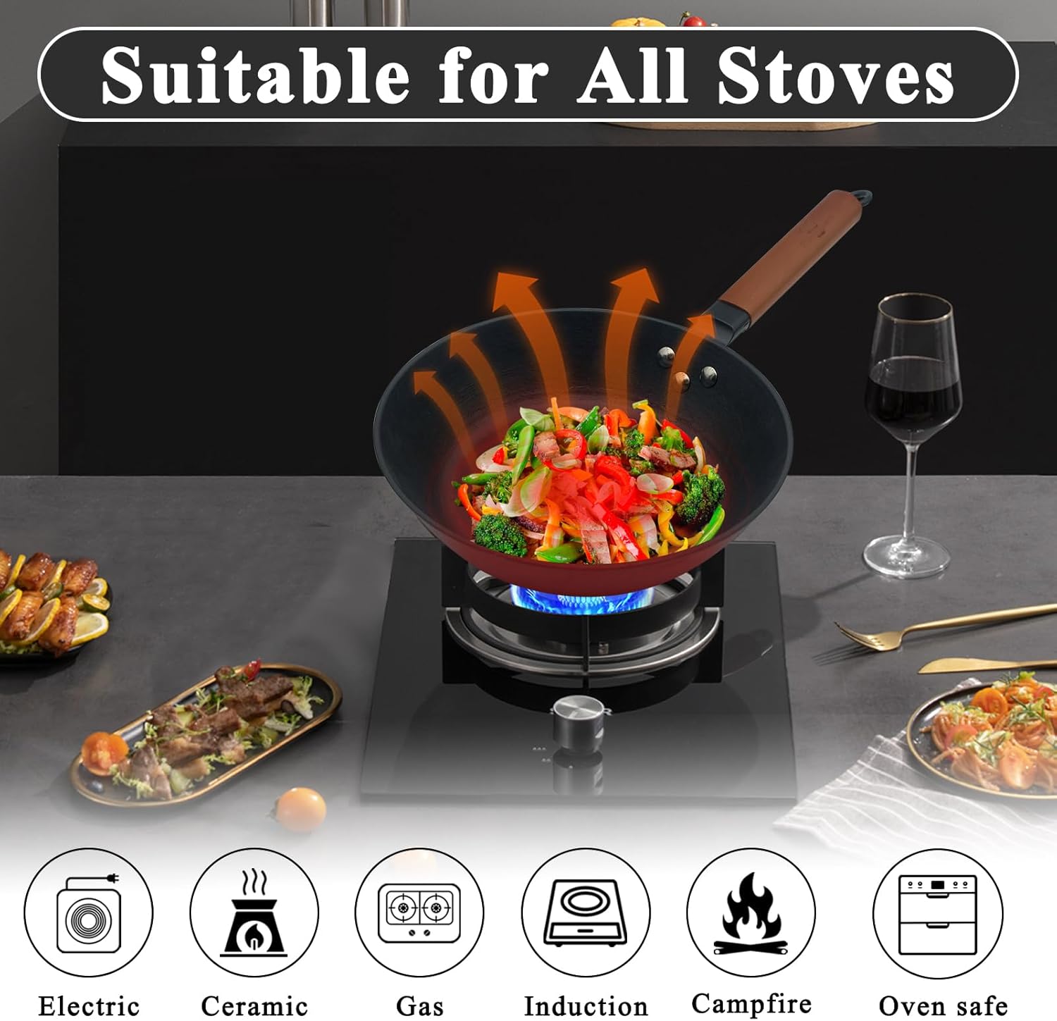 9 Inch Pre-Seasoned Cast Iron Skillet, ICH Technique, Thicker and Taller, Deep Frying Pan with Unique Tortoise Pattern for All Cooktops & Oven Safe