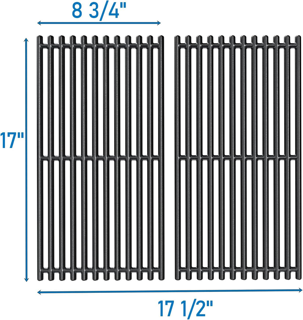 Uniflasy 17 x 8 3/4 Cast Iron Cooking Grate fits CharBroil Commercial 463644220 463632320 463642316 463245518 463630021 G369-0030-W2 2Burner Grill Replacement Part Grid for Nexgrill 720-0864M 720-0864