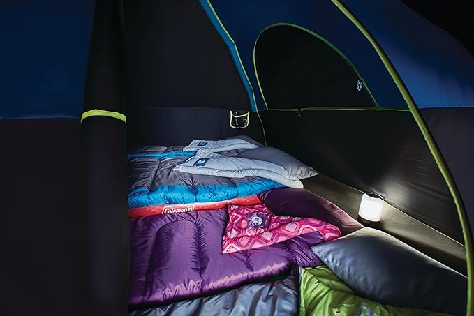 Coleman Carlsbad Dark Room Tent with Screened Porch 4/6 Person Tent Blocks 90% of Sunlight to Keep Inside Cool Weatherproof with Easy Setup Made of PFAS-Free Materials