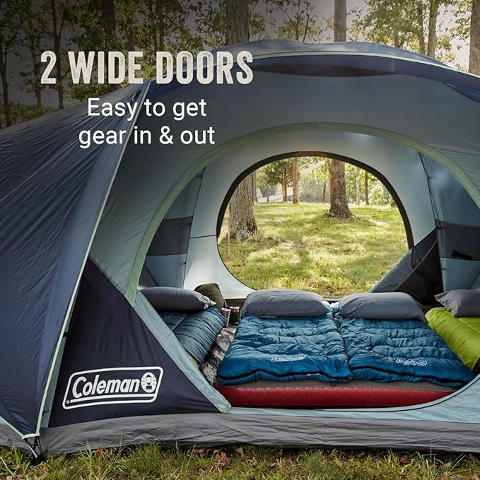Coleman Skydome XL Large Family Tent Weatherproof 8/12 Person Tent Sets Up in 5 Mins Rainfly & Carry Bag Included Made of PFAS-Free Materials