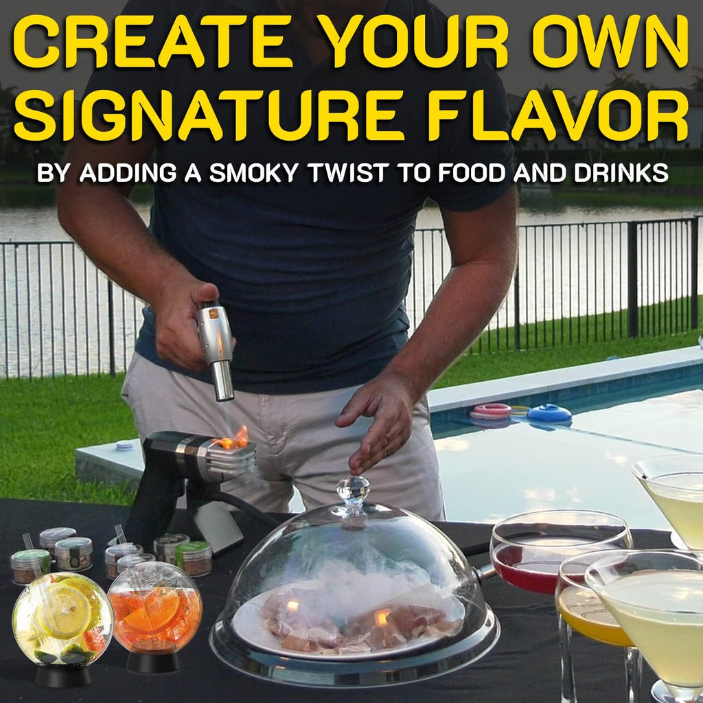 Cocktail Smoker Kit - Whiskey Smoker Kit - Smoke Infuser Birner PRO - Premium Kit, 13 PCS, with Accessories and Wood Chips - Cold Smoke for Food and Drinks - Gift for Men