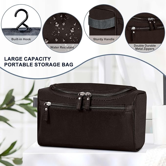 Hanging Toiletry Bag for Women and Men Traveling Makeup Large Capacity Cosmetics Portable Dopp Kit Storage Organizer Bag with Hanging Hook for Toiletries Brushes Shaving Tools