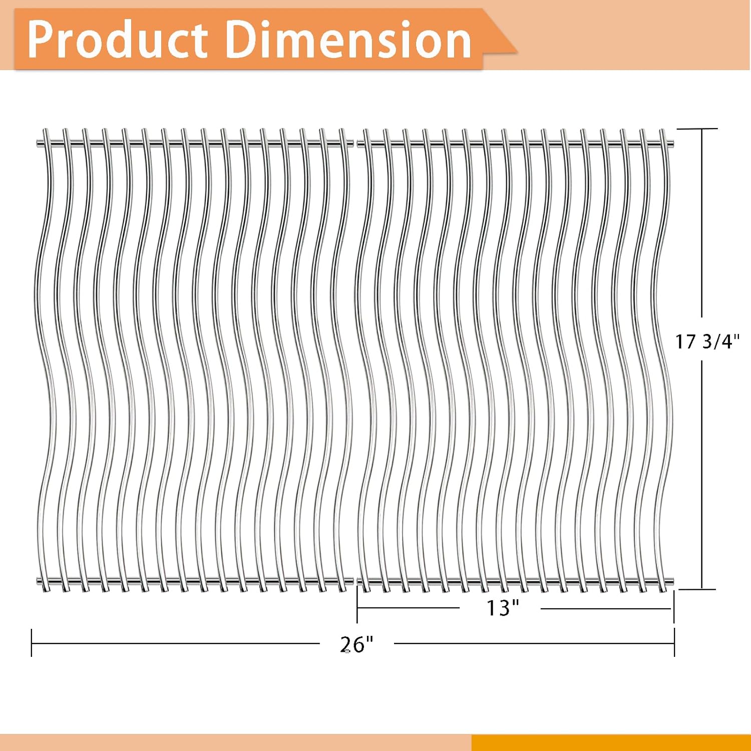 S8C011 Stainless Steel Cooking Grid Grates, Heat Plate and Grill Burner Tube Replacement Parts for Napoleon Gas Models LEX485/605/730 LE LD485 Series Grills S81001