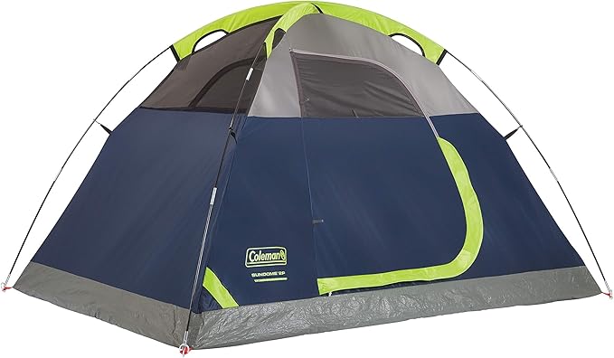 Coleman Sundome 4-Person Tent with Rainfly, Weatherproof Tent Sets Up in 10 Mins