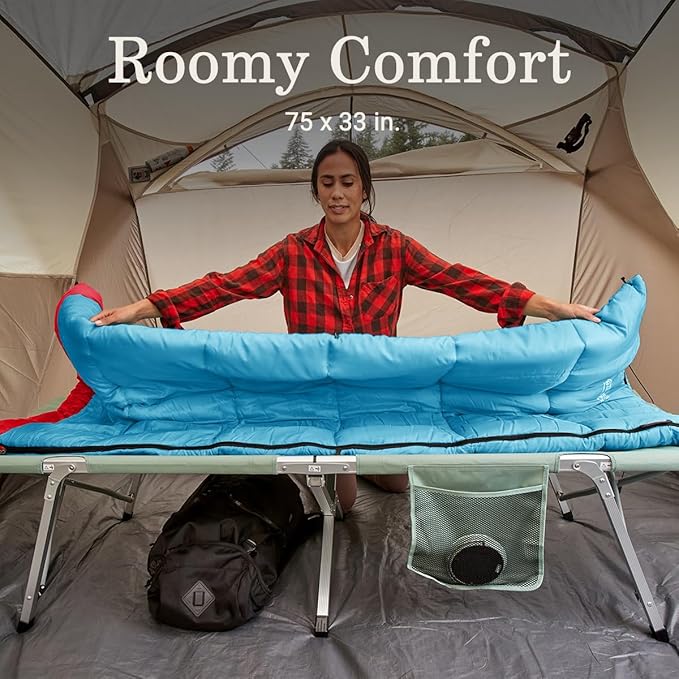 Coleman Flatlands Sleeping Bag, Made from 100% Recycled Material, Cool Weather Adult Sleep Sack