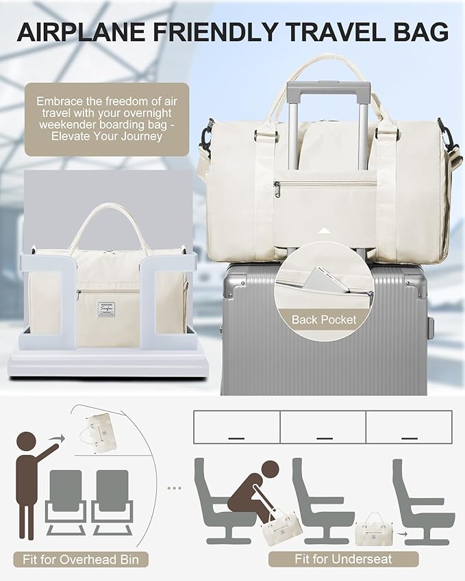 Gym Bag Womens,Travel Duffel Carry on Bag Sport Tote Bag Weekend Overnight Bag