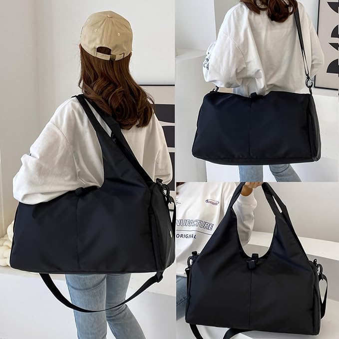 Sports Gym Bag with Wet Pocket and Shoes Compartment Travel Duffel Bag for Women and Men