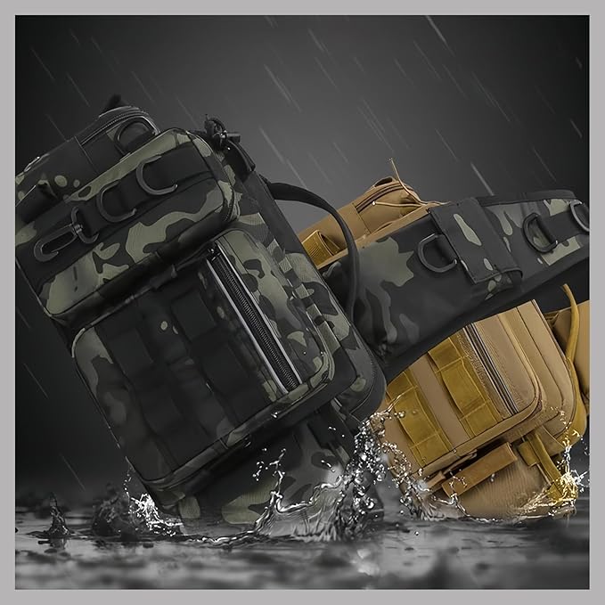 Fishing Tackle Backpack Fishing Fanny Pack Crossbody Bag Fishing Tackle Box Organizer with Rod & Gear Holder, Ideal for Fishing, Camping, Hiking and More!-YIANTU