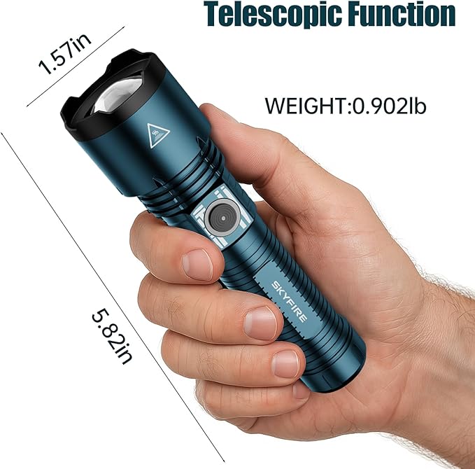 SKYFIRE Small Flashlight Mini,1000LM Pocket Flashlights High Lumens, Small Flashlights Powerful, Waterproof EDC Flashlight Rechargeable Handheld Flashlights for Home,Emergency,Camping,Searching