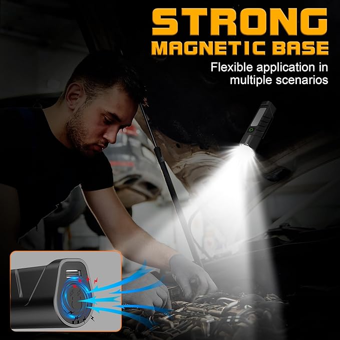 Rechargeable EDC Flashlight with Red Beam and White LED Combo, 900 Lumens Portable Pocket Lights, USB-C Charging, IPX4, Triple Sources for Outdoors Emergency Working (Black)