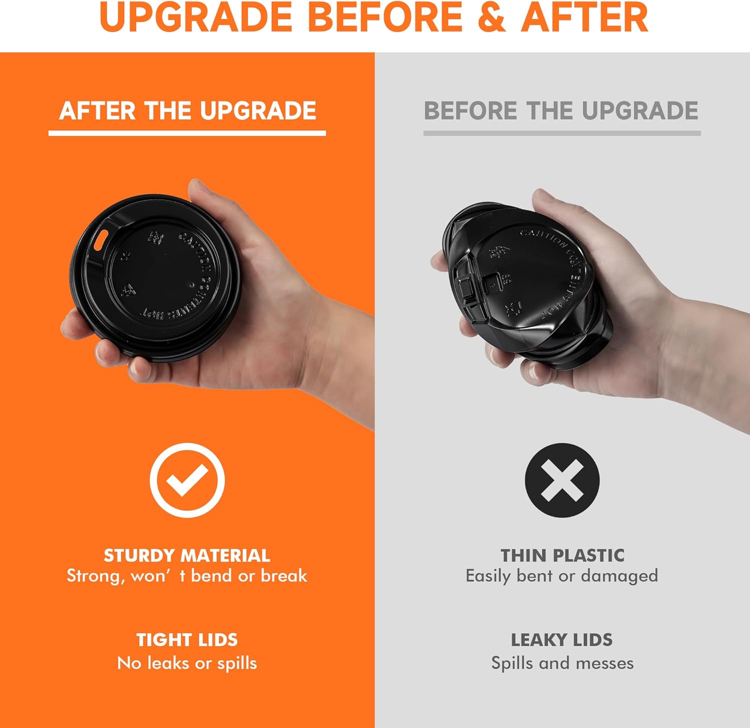 100 Pack 12 oz Disposable Coffee Cups with Lids and Sleeves, Paper Coffee Cups for Hot/Cold Drinks, Leak-Proof To Go Cups with Lids for Home, Cafes, Events and Office