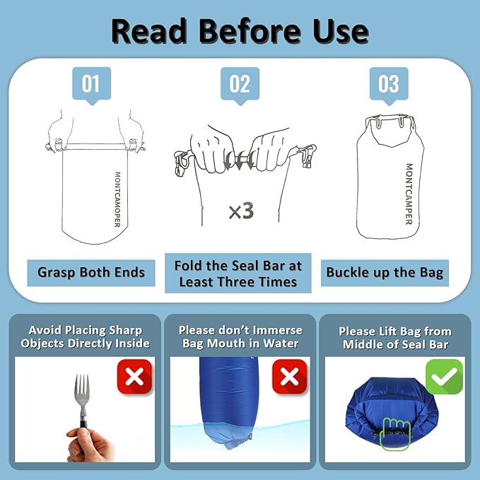 30D Nylon Waterproof Dry Bag-Suitable for Hiking, Kayaking and Rafting-Portable Waterproof Storage Sack with Roll Top Closure-Float on Water(3L/Turquoise blue)