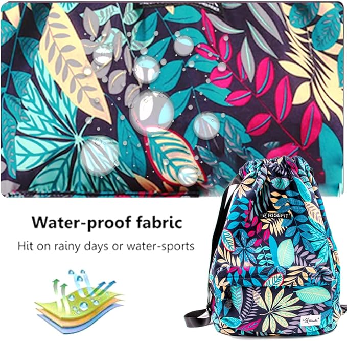 Waterproof Drawstring Bag, Gym Bag Sackpack Sports Beach Backpack for Men Women