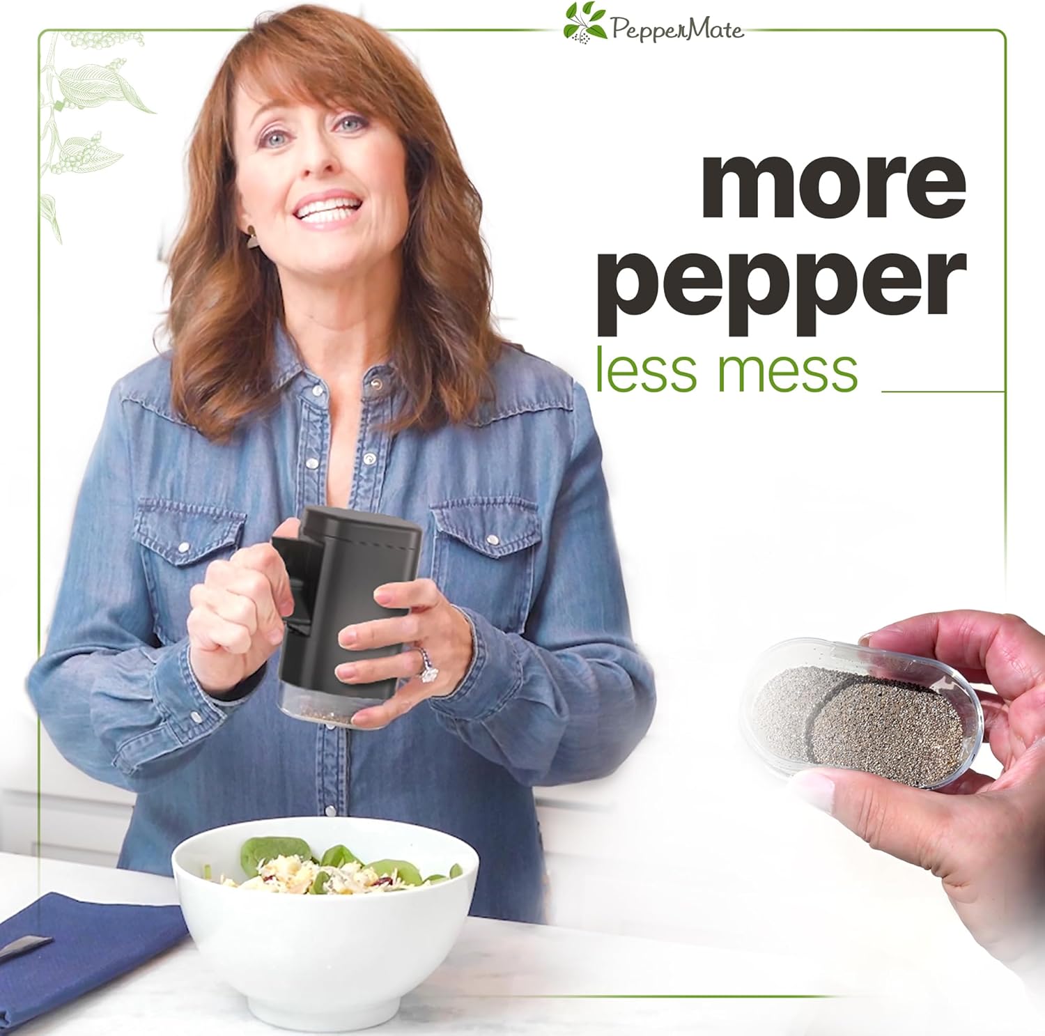 Traditional Black Pepper Grinder Mill - Manual, High-Efficiency Salt and Pepper Grinder - Durable, Adjustable Coarseness Pepper Mill Grinder - Easy to Use