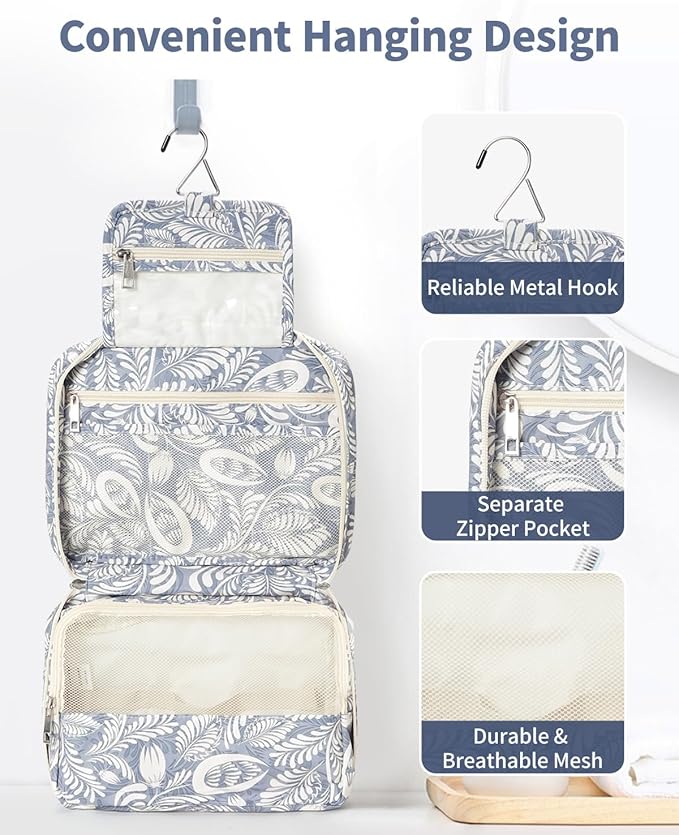 Narwey Hanging Travel Toiletry Bag Cosmetic Make up Organizer for Women and Girls Waterproof
