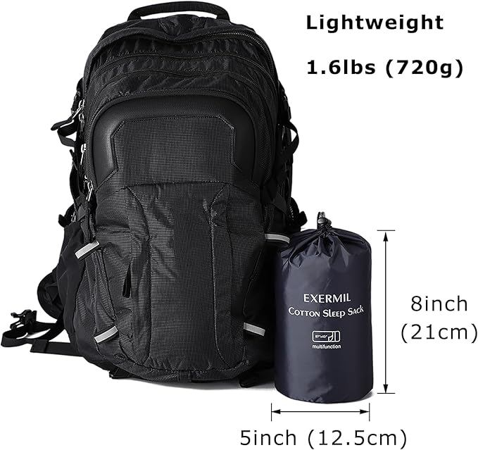 100% Cotton Sleeping Bag Liner with Full Length Zipper on 3 Sides; Single/Double Adult Sleep Sack for Travel & Camping, Multifunctional Travel Sheets (Unzipped 87”x87”) for Hotel, Lightweight