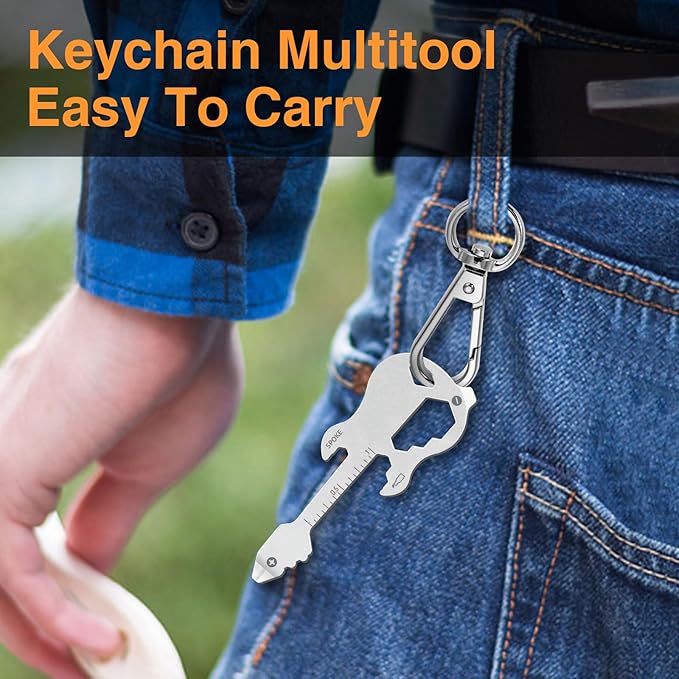 12 in 1 Keychain Multi-tool, Gifts for Men Boyfriend Dad, Father's Day Birthday Gifts, Mini EDC gadgets Tool Gear Bottle Opener for Camping Survival