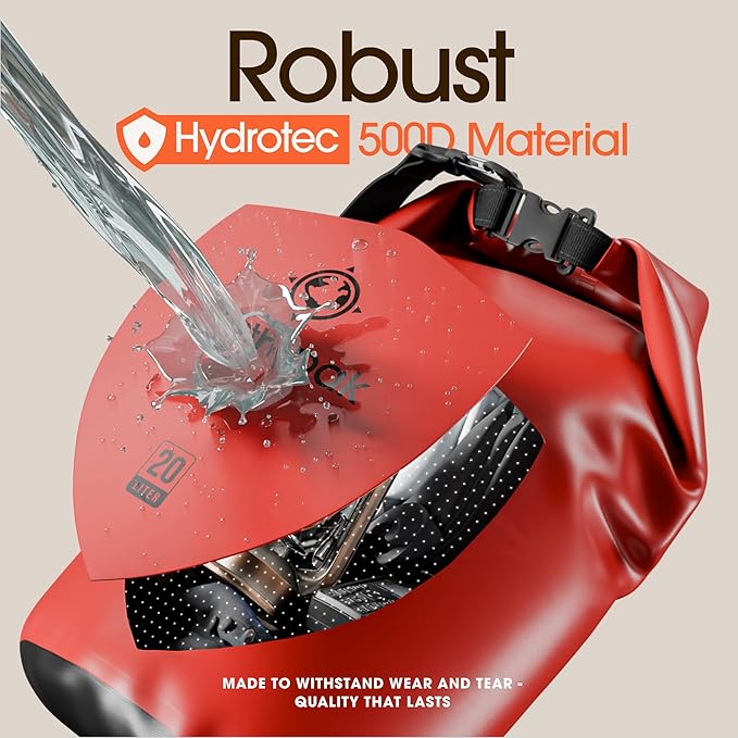 Earth Pak Waterproof Dry Bag - Roll Top Waterproof Backpack Sack Keeps Gear Dry for Kayak with Waterproof Phone Case