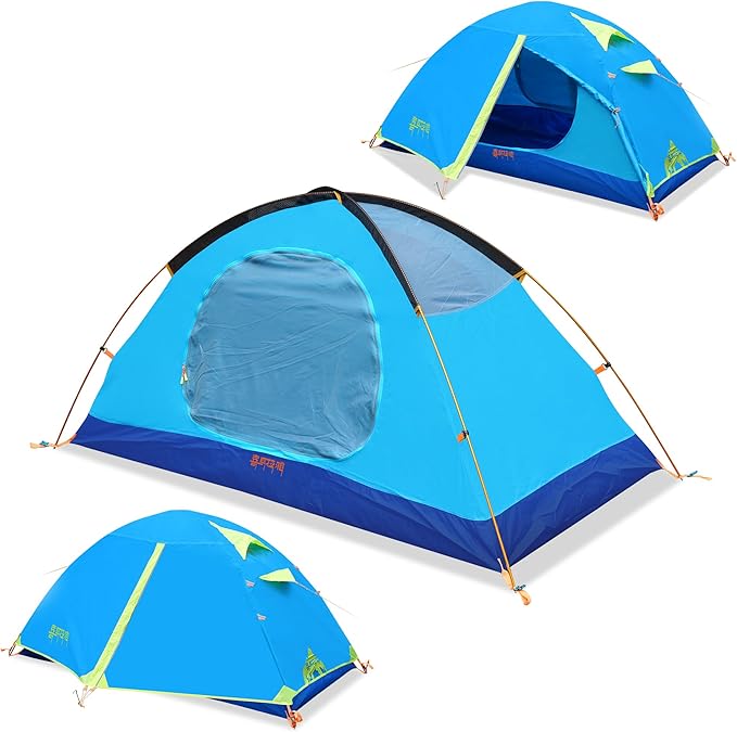 Himalaya 1/2 Person Camping Tent, 4 Season Tent Backpacking Winter Tent Waterproof Windproof Lightweight Portable PU5000 for Outdoor Camping Cold Weather Hiking Mountaineering