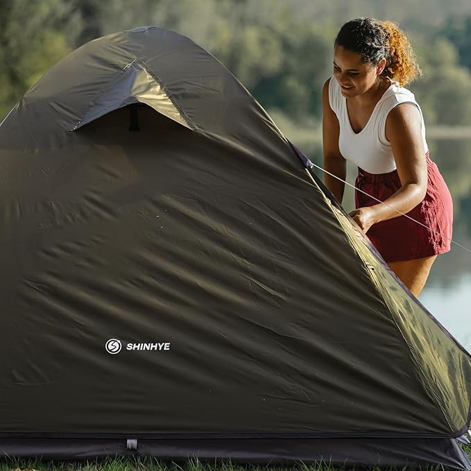 ShinHye Backpacking Tent for Camping, 1/2 Person Ultralight Backpacking Tent Easy Setup Tents Waterproof Lightweight Hiking Tents for Outdoor