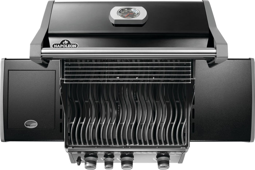 Napoleon Rogue 425 Natural Gas Grill with Range Side Burner, Black, 3 Stainless Steel Main Burners, Durable Outdoor Cooking