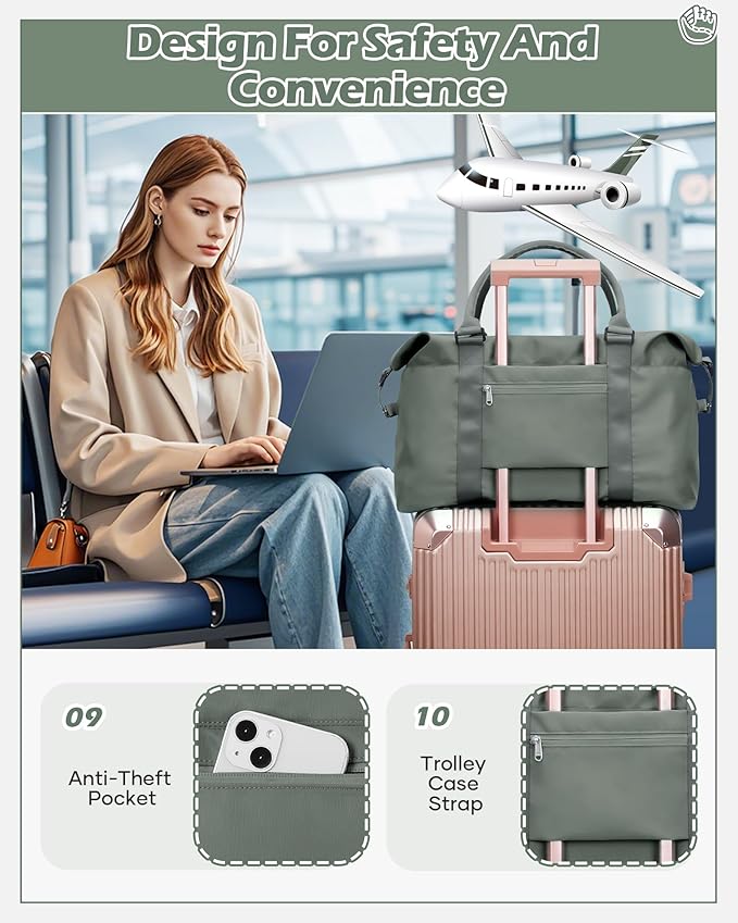 Gym Bag Womens,Travel Duffel Carry on Bag Sport Tote Bag Weekend Overnight Bag