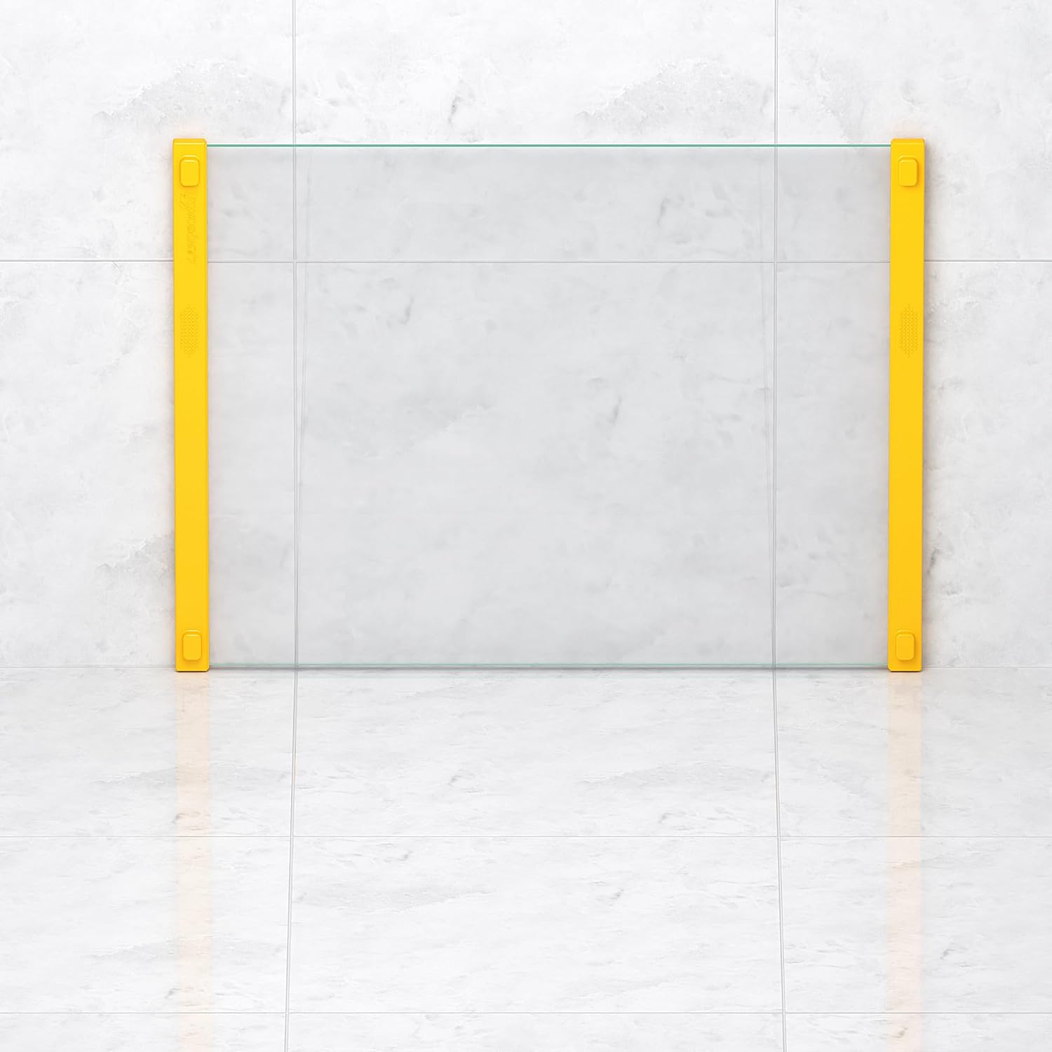 Large Tempered Glass Cutting Board for Kitchen with Silicone Handle-Non Anti slip and easy to grip,Dishwasher-Safe Easy to Clean for Food Prep,Serving Tray(Yellow-16 * 12")