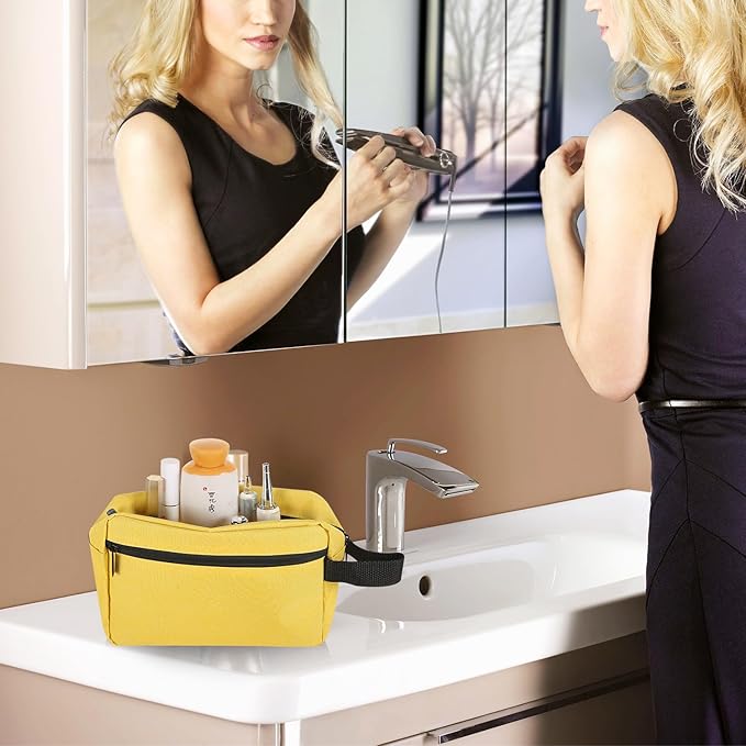 Travel Toiletry bag Toiletry bag for women men Hanging Cosmetic bag Travel accessories for Women Men (Yellow)