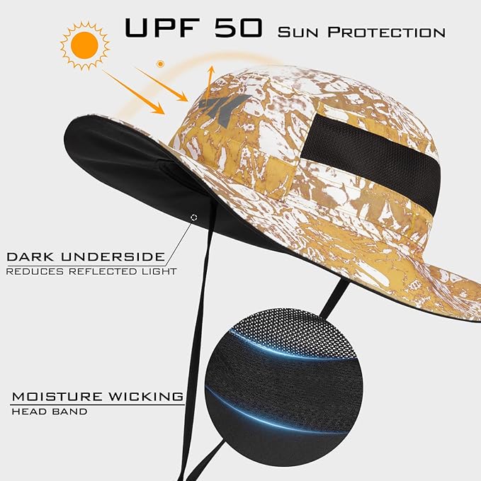 KastKing Sol Armis UPF 50 Boonie Hat - Sun Protection, Fishing, Beach & Hiking, Paddling, Rowing, Kayaking