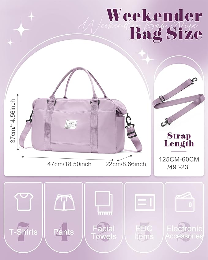 Gym Bag Womens,Travel Duffel Carry on Bag Sport Tote Bag Weekend Overnight Bag