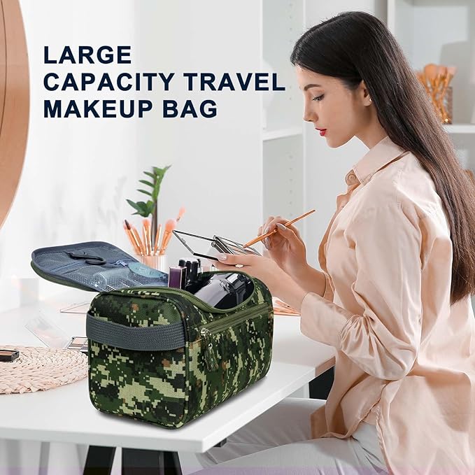 Hanging Toiletry Bag for Women and Men Traveling Makeup Large Capacity Cosmetics Portable Dopp Kit Storage Organizer Bag with Hanging Hook for Toiletries Brushes Shaving Tools