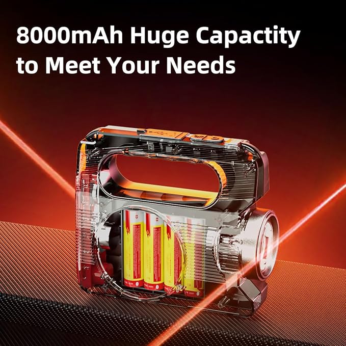 WARSUN Hand Crank Solar Powered Flashlight, Emergency Rechargeable LED Flashlight, Survival Flashlight with 6 Modes, 600 Lumens, Up to 20 Hours of Runtime, Great for Outdoor, Camping, Hiking, Fishing