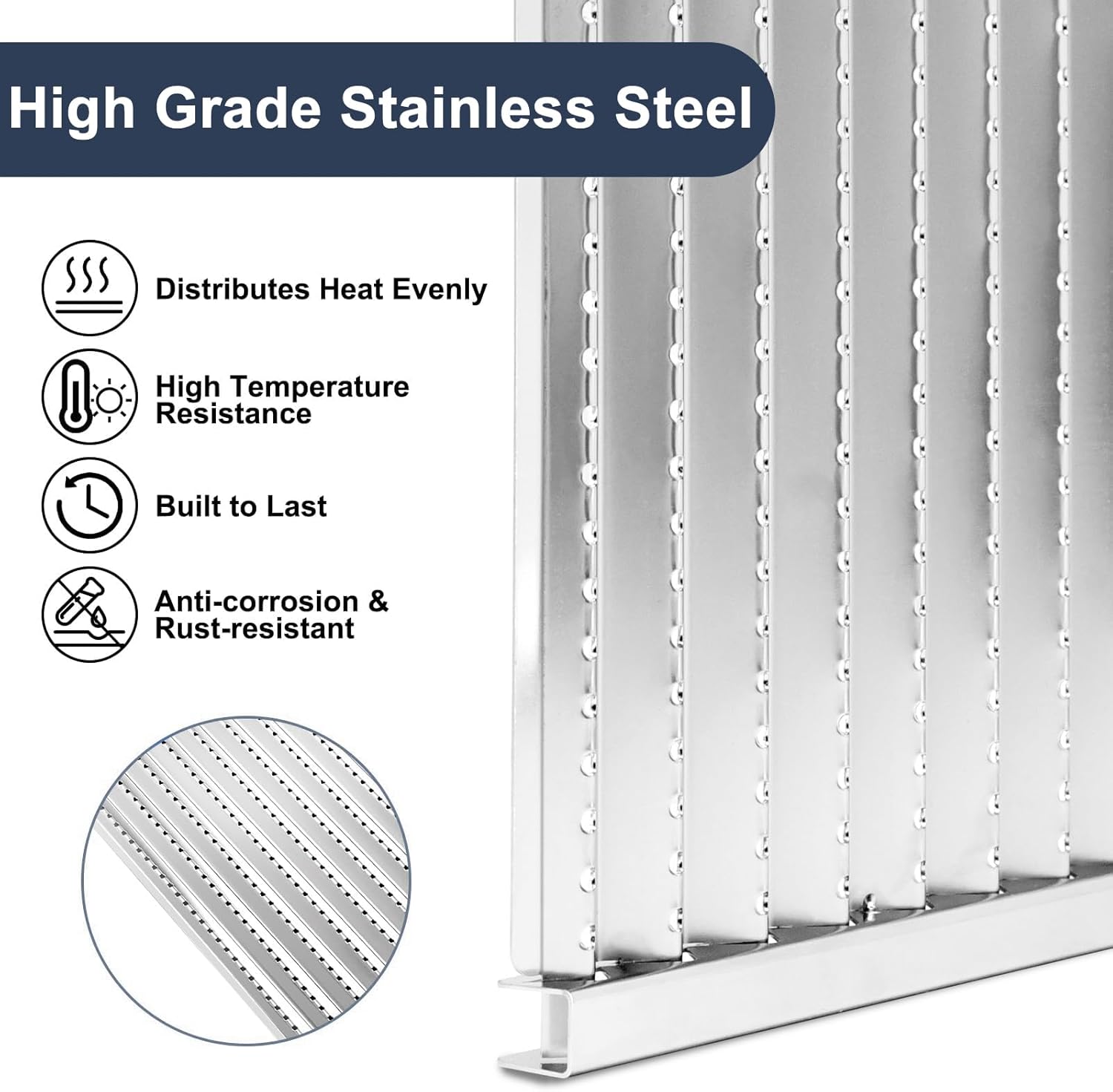 Criditpid Grill Replacement Parts for Charbroil 463242716 463257520 463242715 463276016, Cooking Grates & Grill Emitter Plates Kit for 4 Burner Charbroil Commercial Grill.